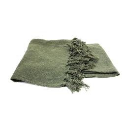 Pled Narzuta Obrus BOHO z frędzlami 160cm x 130cm Zielony Khaki